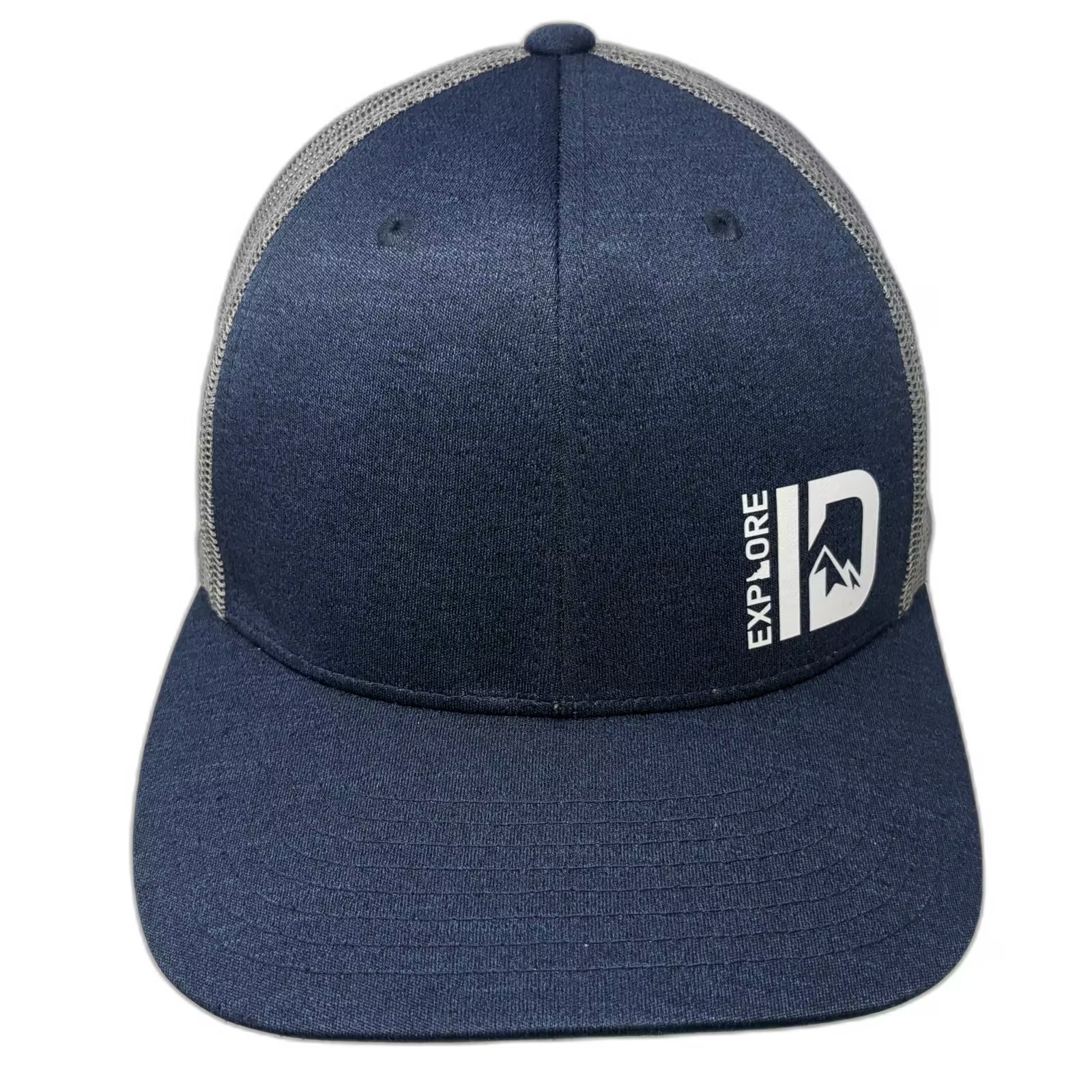 Team 365 Trucker Hat Blue Gray Os Explore Id Logo Snapback Adjustable Mesh